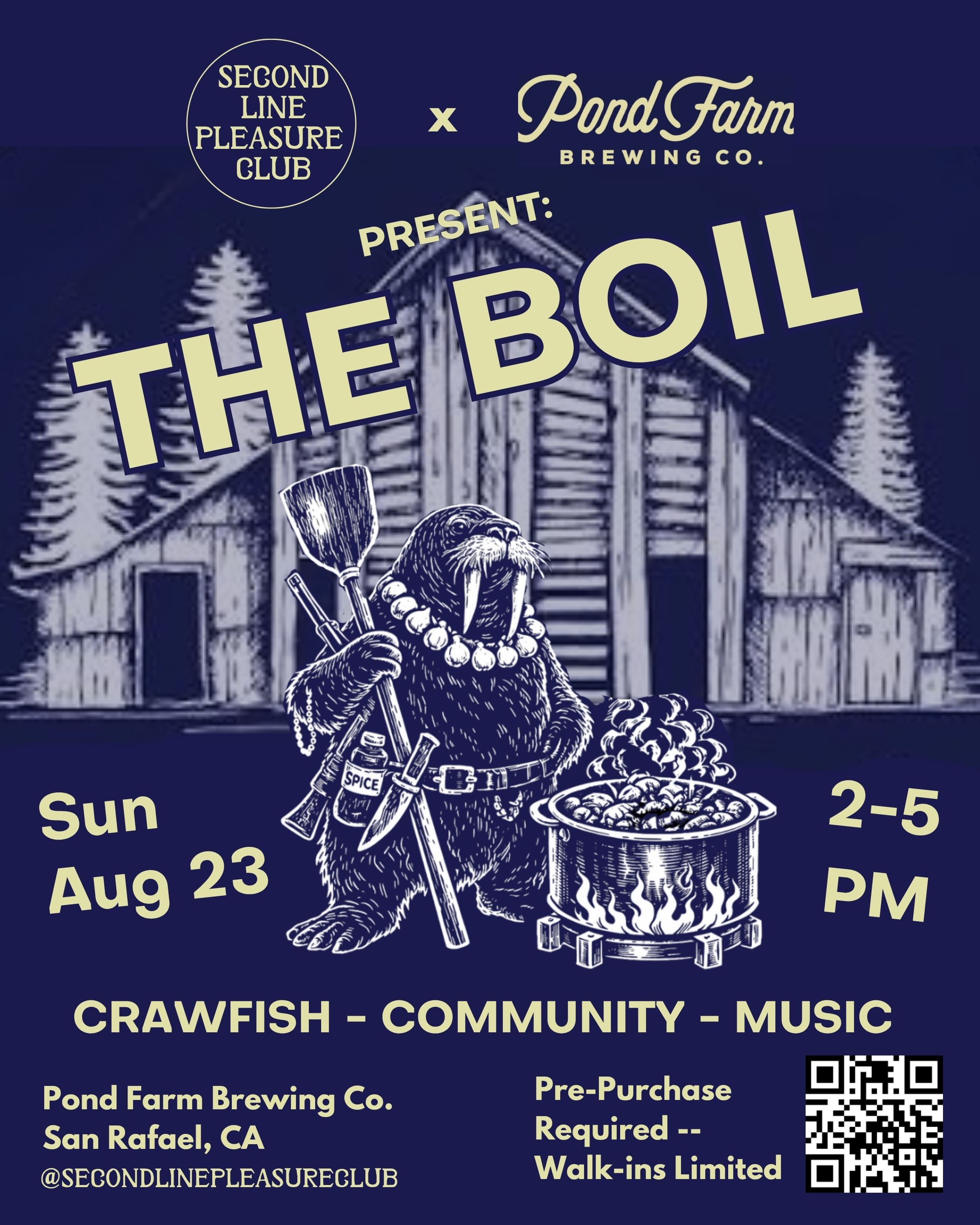 Second Line Pleasure Club Crawfish Boil at Pond Farm